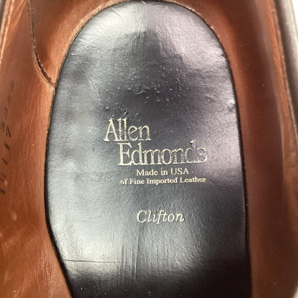 Allen Edmonds Clifton Mens Leather Oxford Captoe Dress Shoes Brown - Picture 10 of 13
